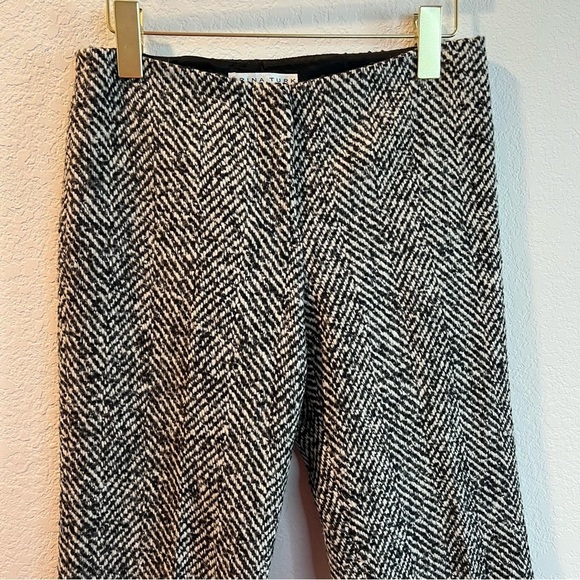 Women’s Trina Turk black patterned career style wool blend pants size 4 - Picture 2 of 6